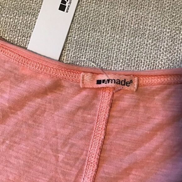 LA Made  light weight t-shirt Coral NWT - Picture 4 of 4